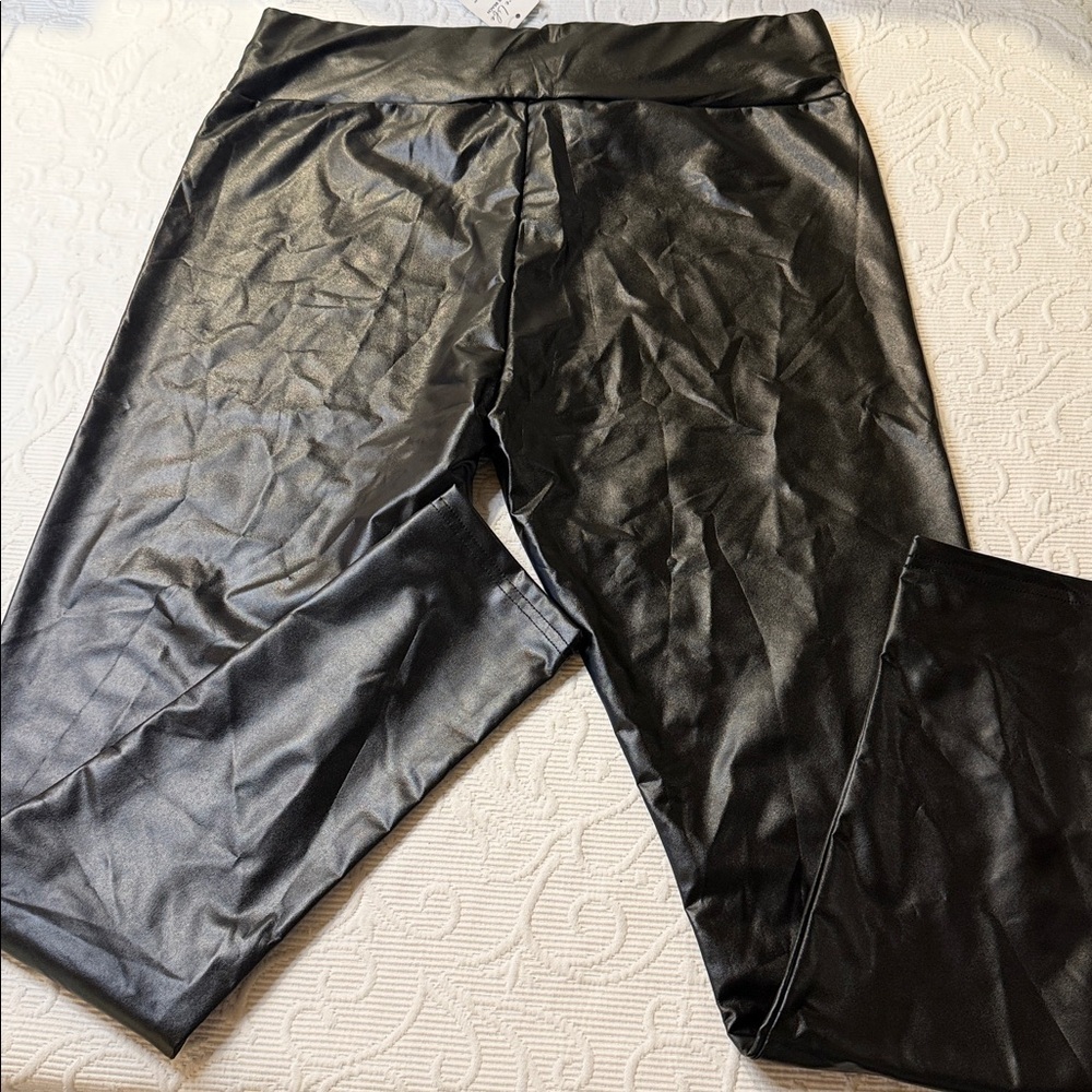 Cupshe Black Faux Leather Pants XL NWT - Picture 9 of 9